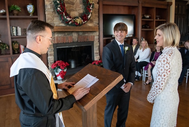 Outdoor lakeside ceremony